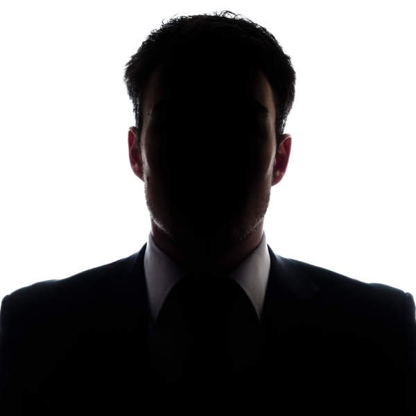Businessman portrait silhouette and a mysterious face